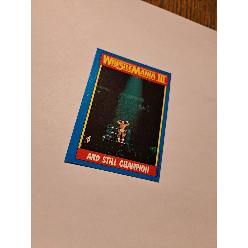 1987 WWF Hulk Hogan WrestleMania III Card #56 And Still Champion Titan Topps